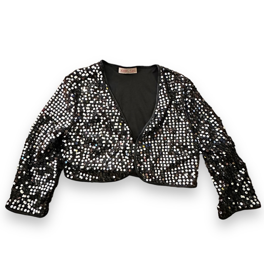 Kris’s sequin cropped long sleeves jacket